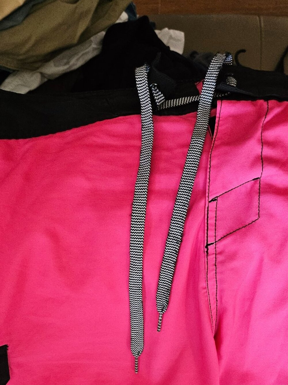 Mens Pink n Black Carbon Board Shorts 38
